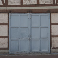 Bild: Garagentor in Fachwerk, Lüchow (Wendland)